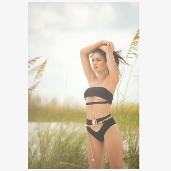 Black Cut Out Strappy 2 Piece Bikini Swimsuit - Picture 10 of 16